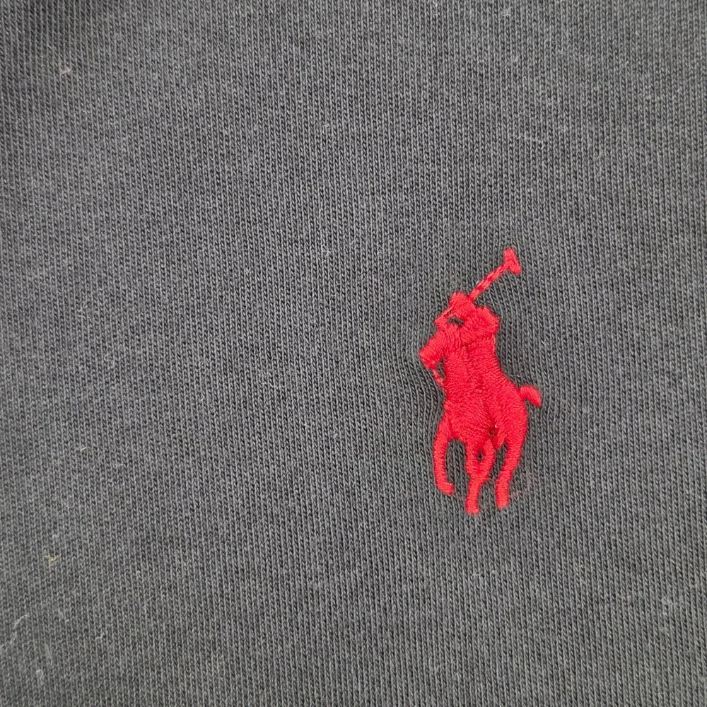 Polo Ralph Lauren Mens XL Black Full Zip Track Jacket Red Pony Side Stripe